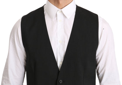 Dolce & Gabbana Elegant Gray Formal Vest - Regular Fit Dolce & Gabbana