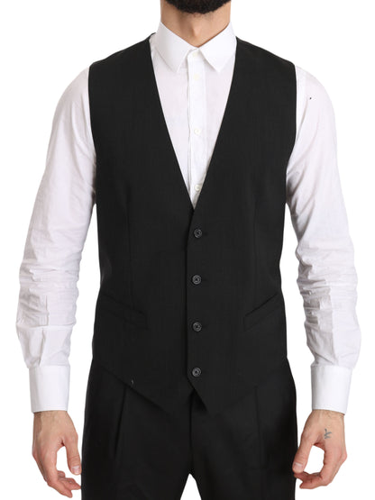 Dolce & Gabbana Elegant Gray Formal Vest - Regular Fit Dolce & Gabbana