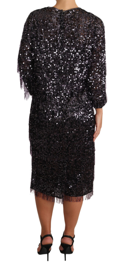 Dolce & Gabbana Sequined Shift Midi Dress – Timeless Elegance Dolce & Gabbana