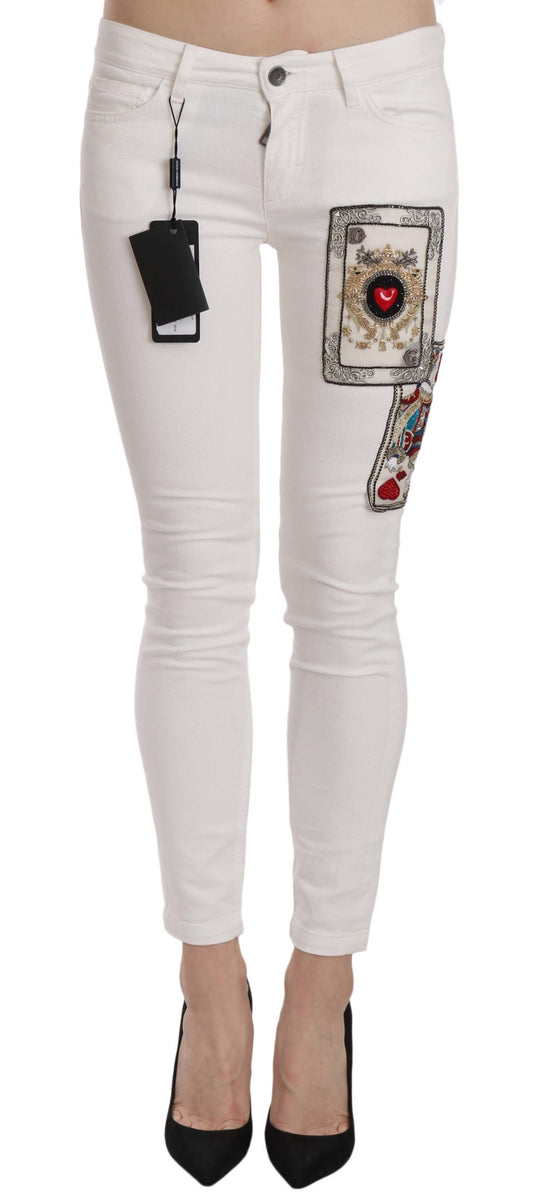 Dolce & Gabbana Queen Of Hearts Embellished Skinny Pants Dolce & Gabbana