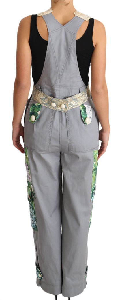 Dolce & Gabbana Exquisite Floral Embellished Denim Overalls Dolce & Gabbana