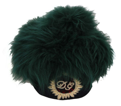 Dolce & Gabbana Elegant Emerald Cashmere Cloche Cap Dolce & Gabbana