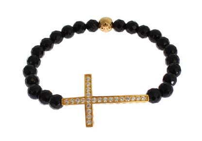 Nialaya Gold Plated Sterling Bracelet with CZ Diamond Cross Nialaya