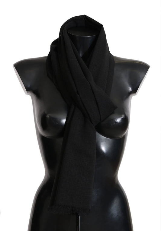 Dolce & Gabbana Elegant Black Wool Blend Scarf Dolce & Gabbana