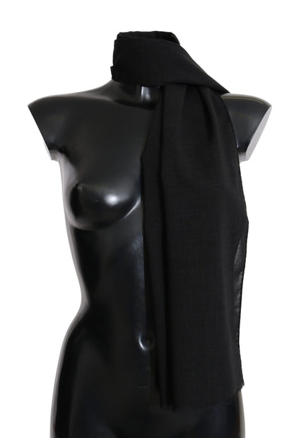 Dolce & Gabbana Elegant Black Wool Blend Scarf Dolce & Gabbana