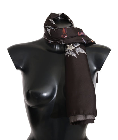 Dolce & Gabbana Elegant Silk Scarf Wrap in Luxe Brown Dolce & Gabbana