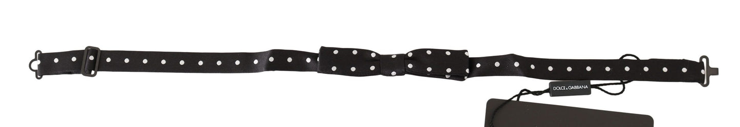 Dolce & Gabbana Elegant Black Polka Dot Silk Bow Tie Dolce & Gabbana