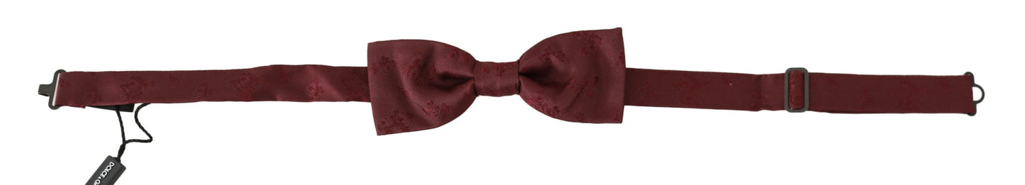 Dolce & Gabbana Elegant Maroon Silk Bow Tie Dolce & Gabbana