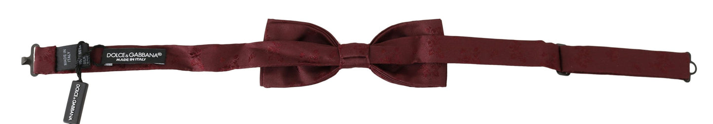 Dolce & Gabbana Elegant Maroon Silk Bow Tie Dolce & Gabbana