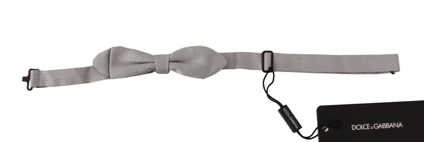 Dolce & Gabbana Elegant Silk Gray Bow Tie Dolce & Gabbana