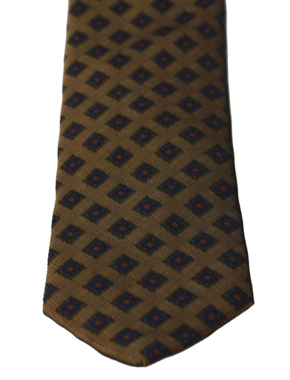 Dolce & Gabbana Elegant Brown Patterned Silk Blend Necktie Dolce & Gabbana