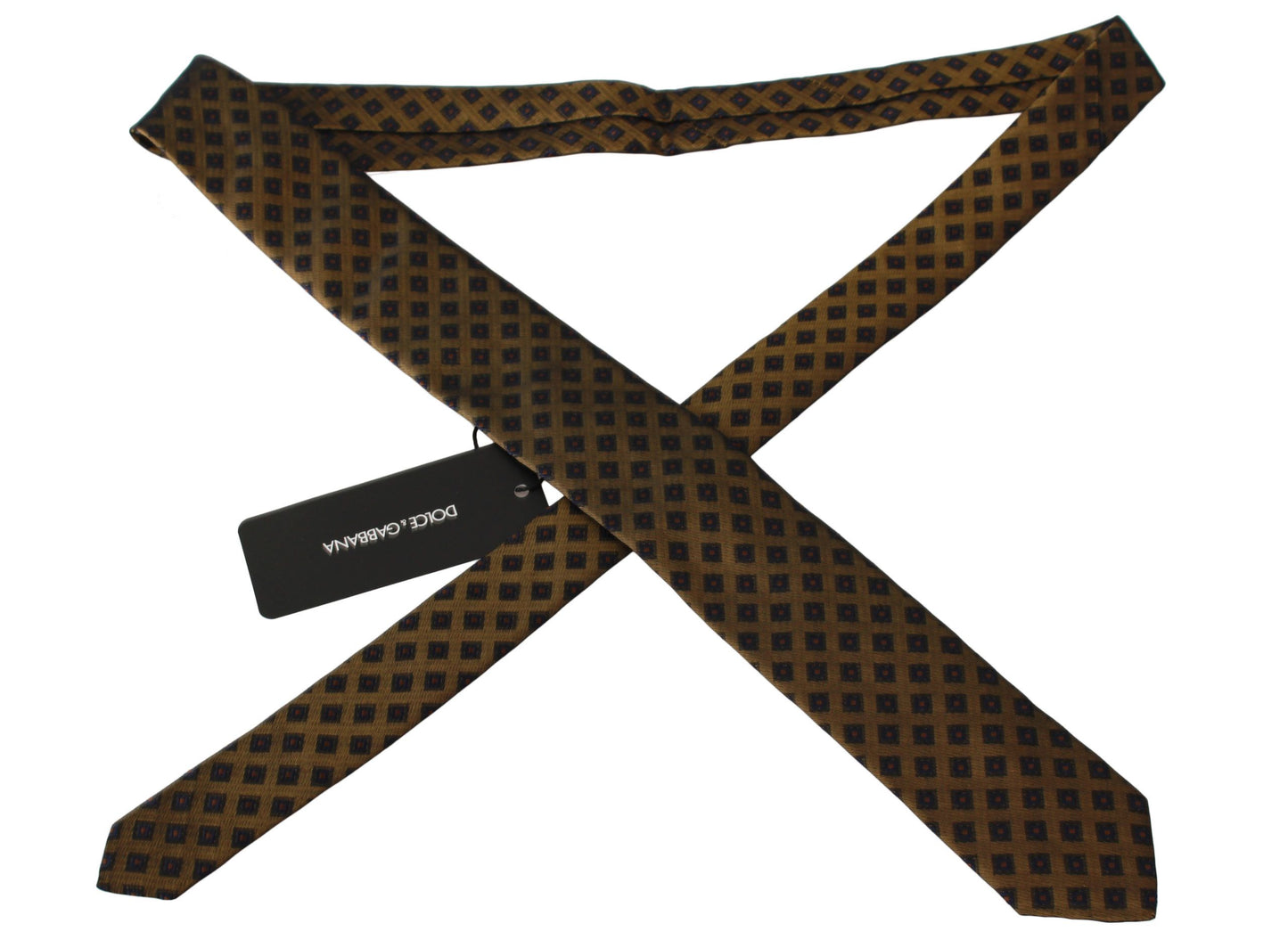 Dolce & Gabbana Elegant Brown Patterned Silk Blend Necktie Dolce & Gabbana