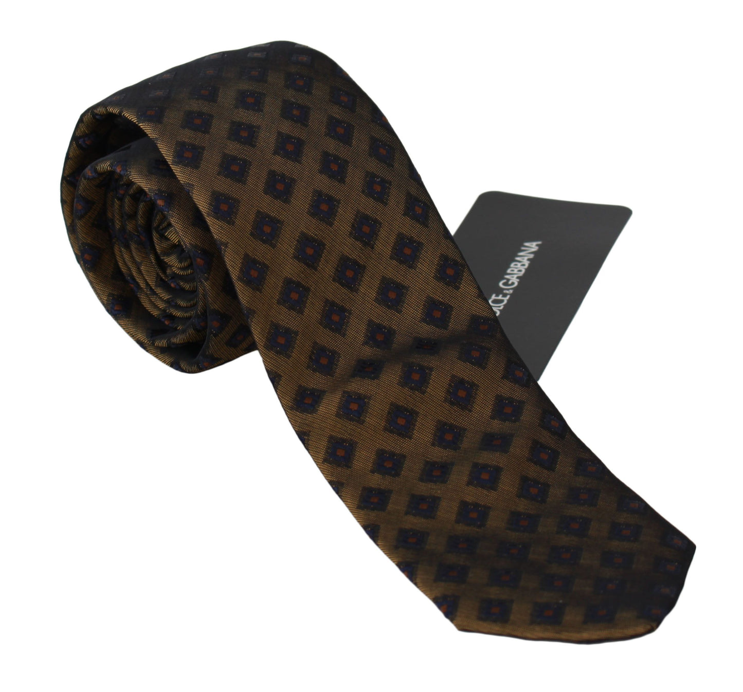 Dolce & Gabbana Elegant Brown Patterned Silk Blend Necktie Dolce & Gabbana