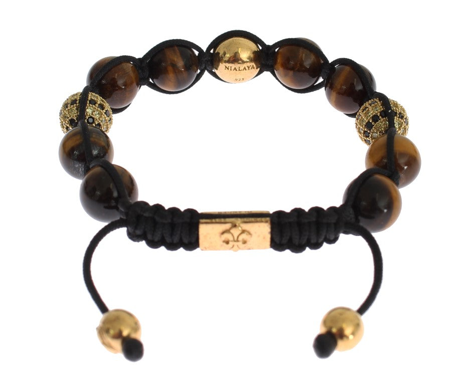 Nialaya Chic Multicolor CZ & Tigers Eye Bracelet Nialaya