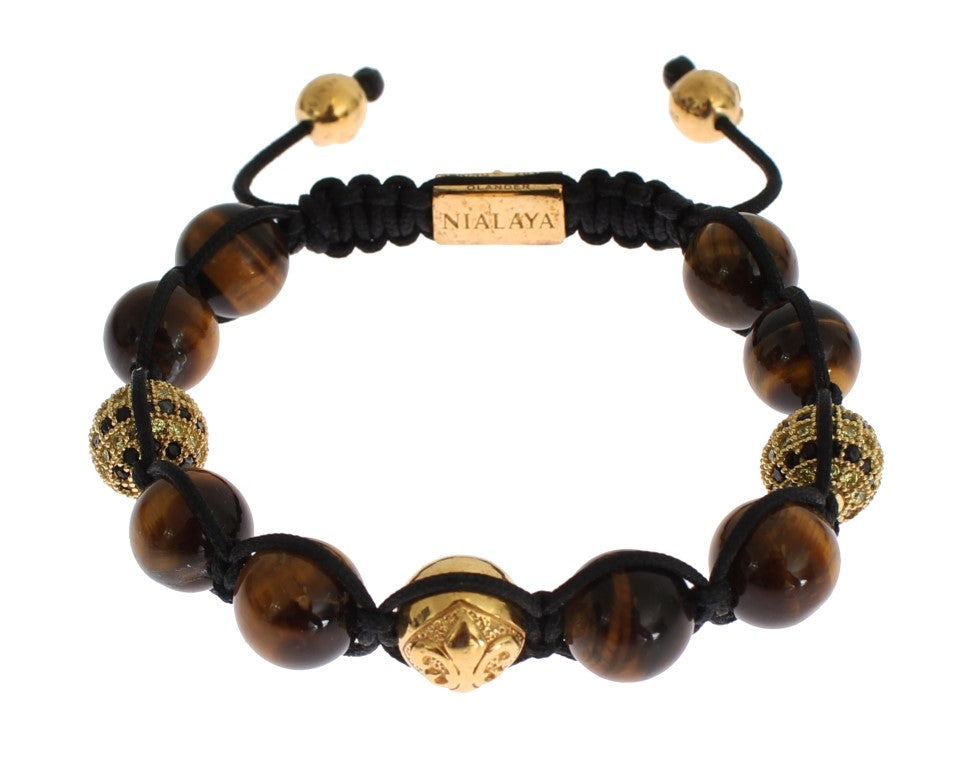 Nialaya Chic Multicolor CZ & Tigers Eye Bracelet Nialaya