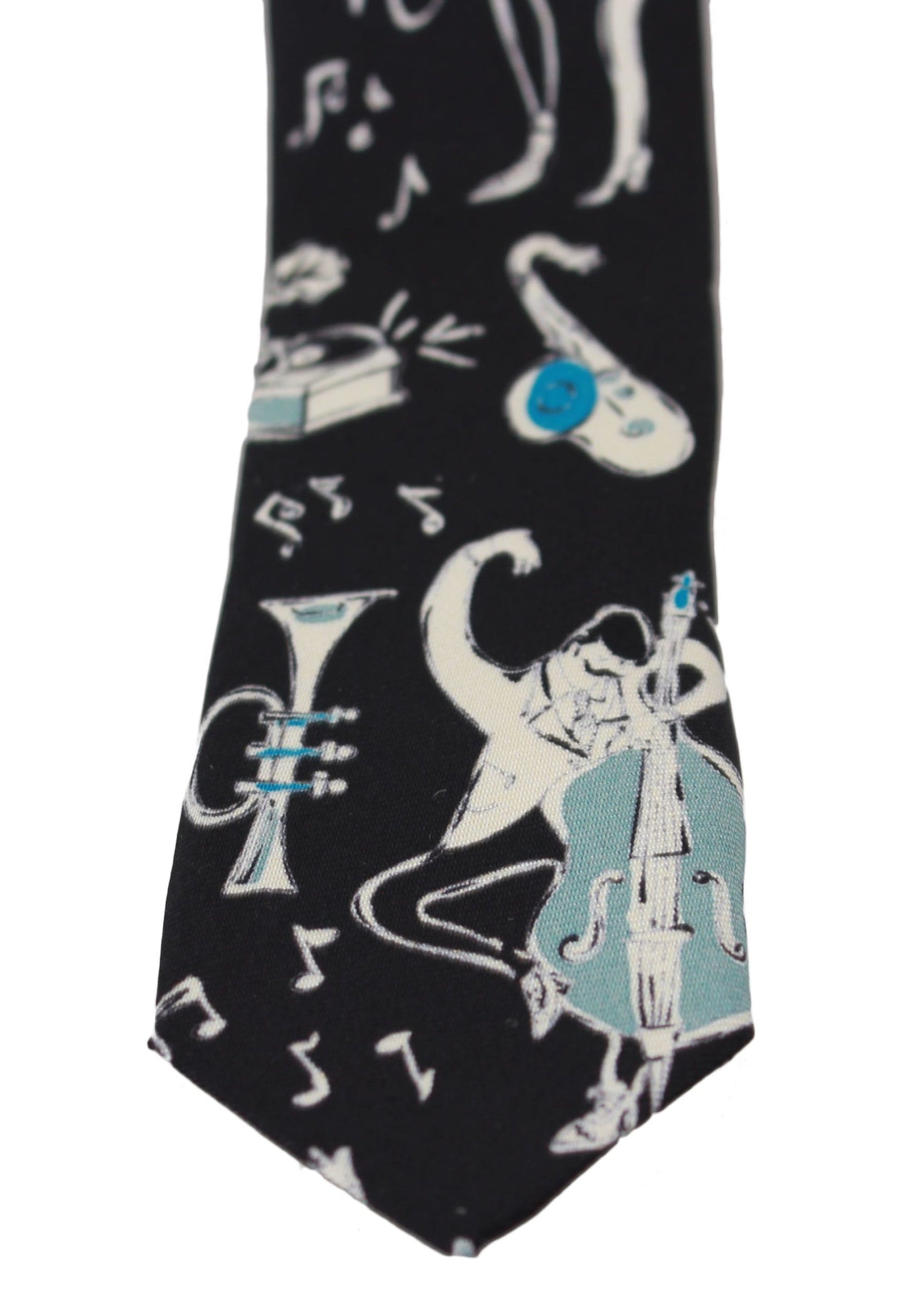 Dolce & Gabbana Elegant Black Music Pattern Silk Neck Tie Dolce & Gabbana