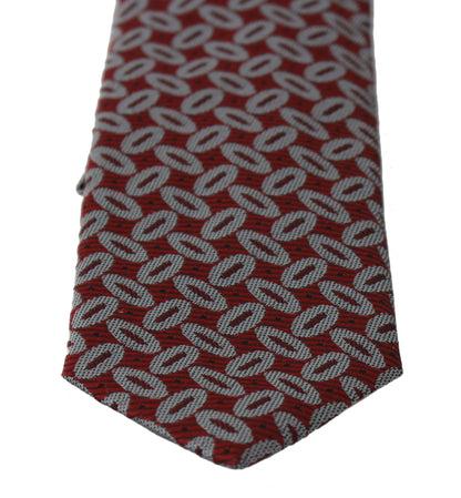 Dolce & Gabbana Elegant Red Printed Silk Neck Tie Dolce & Gabbana