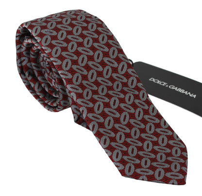 Dolce & Gabbana Elegant Red Printed Silk Neck Tie Dolce & Gabbana