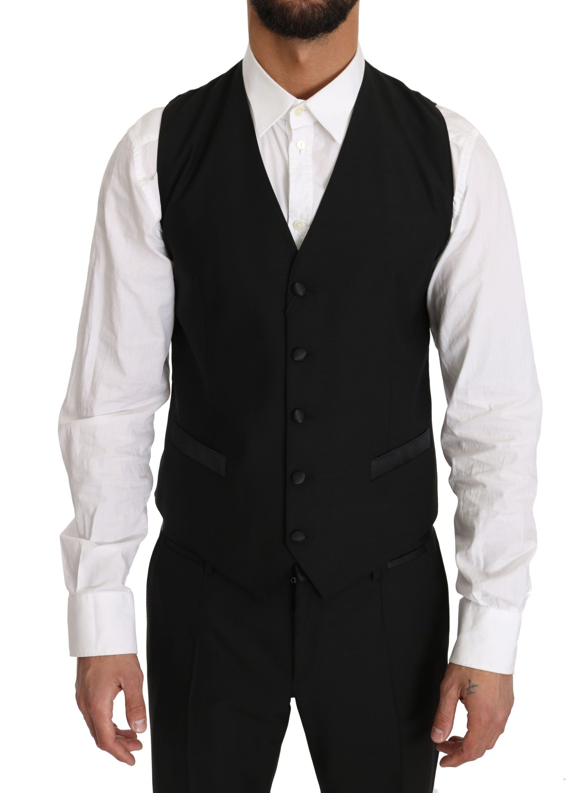 Dolce & Gabbana Sleek Black Slim Fit Formal Vest