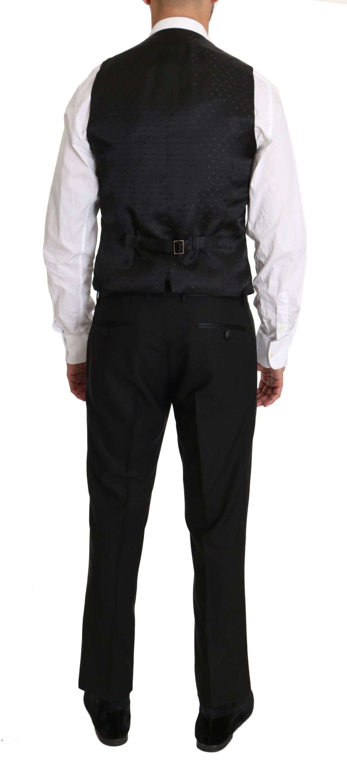 Dolce & Gabbana Sleek Black Slim Fit Formal Vest Dolce & Gabbana