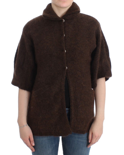 Cavalli Elegant Short Sleeved Brown Cardigan Cavalli