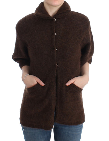 Cavalli Elegant Short Sleeved Brown Cardigan Cavalli