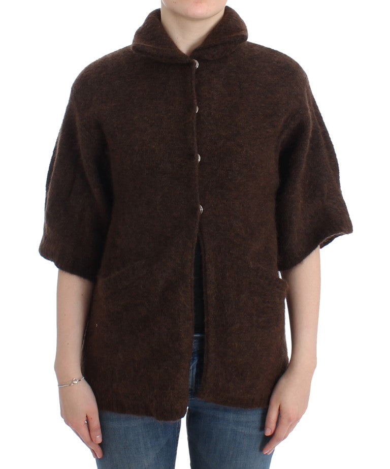 Cavalli Elegant Short Sleeved Brown Cardigan Cavalli