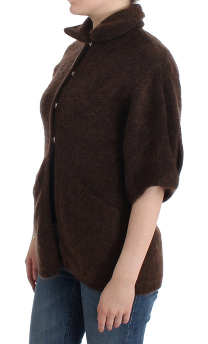 Cavalli Elegant Short Sleeved Brown Cardigan Cavalli