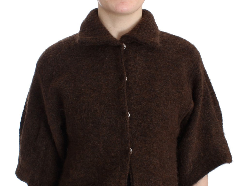 Cavalli Elegant Short Sleeved Brown Cardigan Cavalli