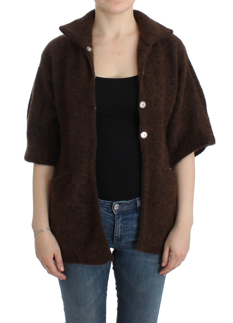 Cavalli Elegant Short Sleeved Brown Cardigan Cavalli